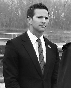 Aaron Schock participated in a ceremony recently at Peoria Lock and Dam on the Illinois River in Creve Coeur.                         Photo courtesy The Labor Paper