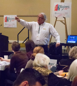 SUPPLIED PHOTO Marc Willson was keynote speaker at “The Business of Art” event held Feb. 8. Willson is a consultant for the Small Town and Merchant Program and shared his 35 years of experience with attendees. 