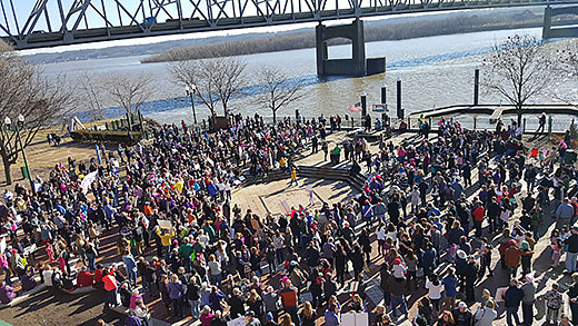 Overview of Peoria Women’s Rally, one of about 600 sister marches held across the country Jan. 21 in support of women’s rights and human rights.